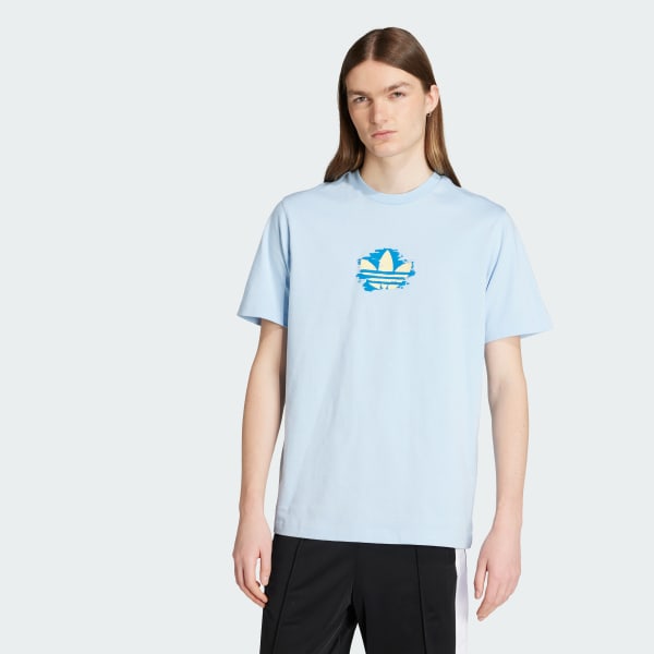 Blue adidas Originals Sunset Trefoil Tee