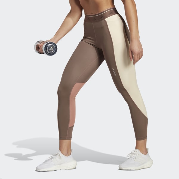 adidas Techfit Colorblock 7/8 Leggings - Brown | Women's Training ...