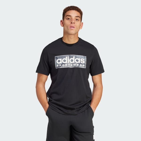 Black Camo Linear Graphic Tee