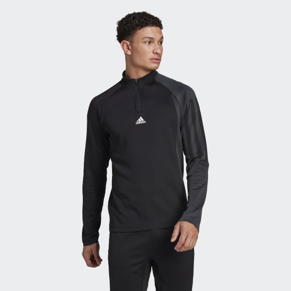 Schwarz Training 1/4-Zip Colourblock Longsleeve BVS47