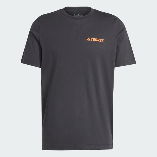 สีดำ เสื้อยืดพิมพ์ลาย Terrex