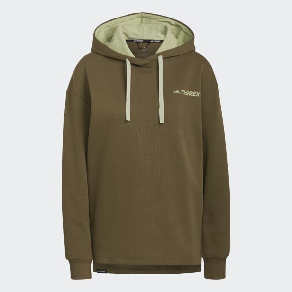 Verde Polera con Capucha Terrex Logo Estampada