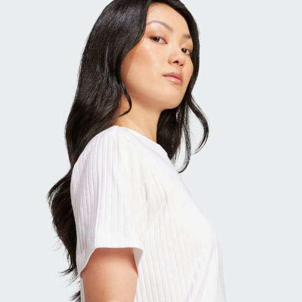 White Essentials Wide Rib Tee