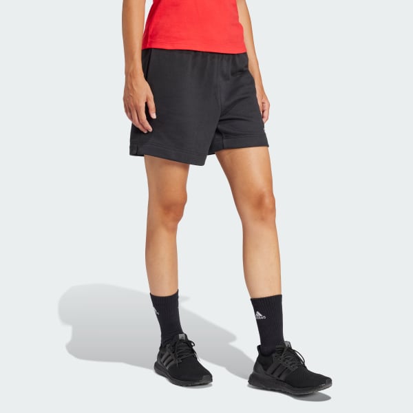 Black Essentials Linear French Terry Shorts