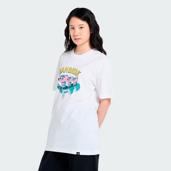 White Boat Race Elephant Tee
