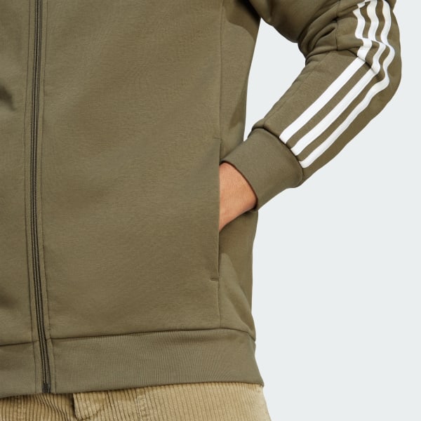 så Minearbejder Elemental adidas Essentials Fleece 3-Stripes Full-Zip Hoodie - Green | Men's  Lifestyle | adidas US