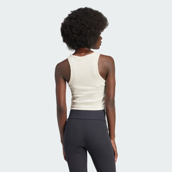 White Essentials Ribbed Tank Top