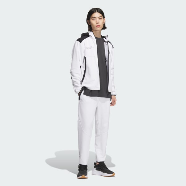 ホワイト アディダスアダプテーション ダブルニット アンクル丈 オープンヘムパンツ