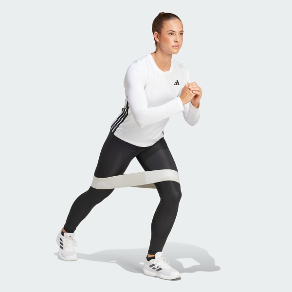 blanc Haut d'entraînement manches longues 3 bandes Essentials