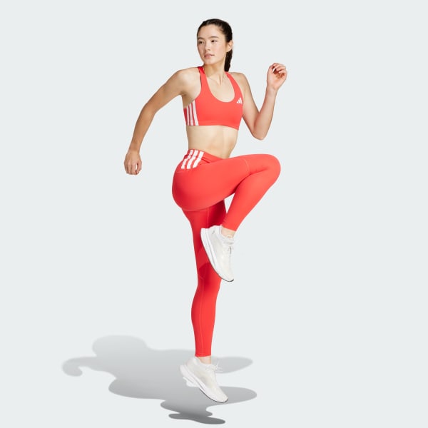 Red Adizero Run Medium Support Bra
