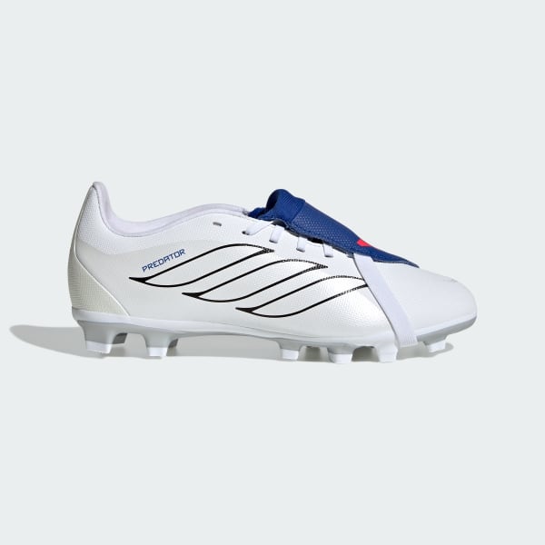 Weiss PREDATOR CLUB Fold-Over Tongue Firm Ground/Multi Ground Kids Fußballschuh