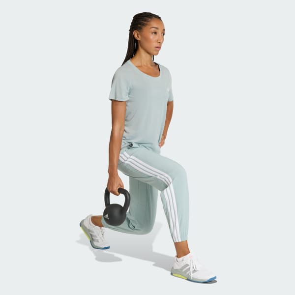 Verde Camiseta de entrenamiento y escote hondo Essentials Minimal