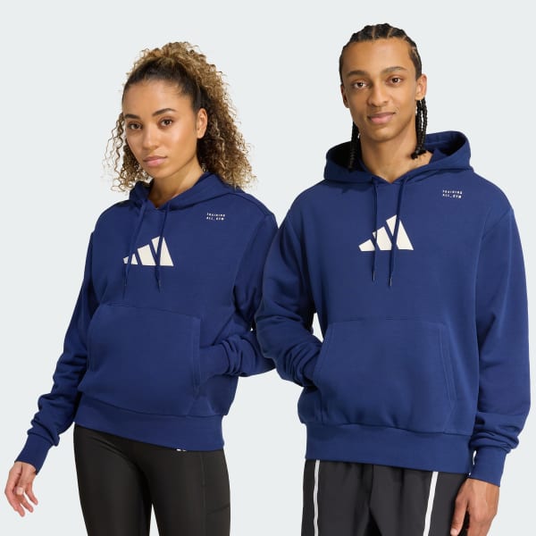 Azul Moletom com capuz estampado: categoria Treinamento