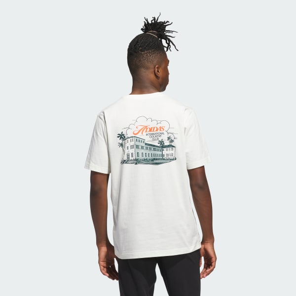 Hvit Country Club Scenic Graphic T-skjorte