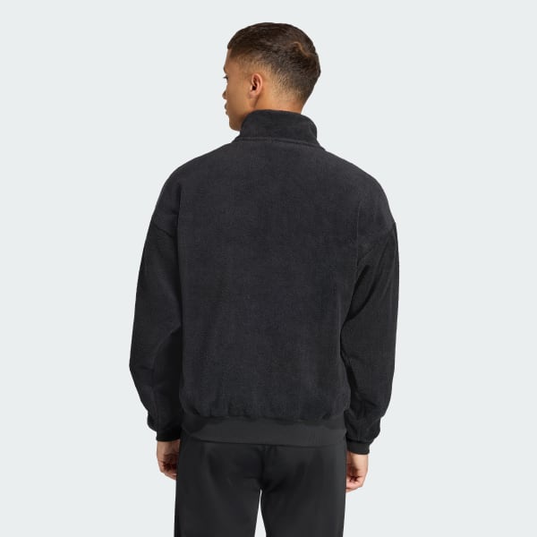 Black Future Icons Small Logo Low Pile Fleece 트랙 탑