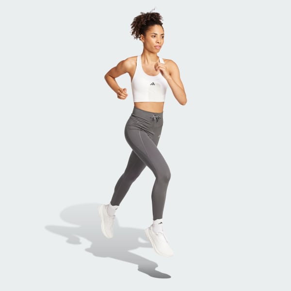 Branco Sutiã Run Pocket de suporte médio