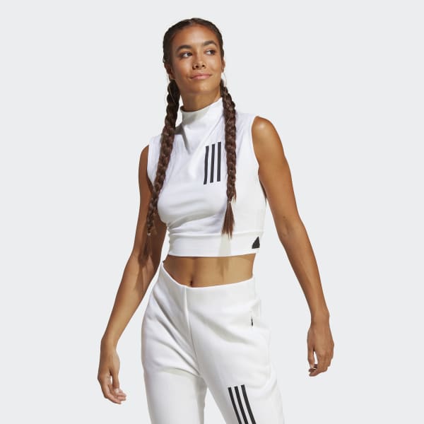 Adidas Mission Victory Sleeveless Cropped Top - White | Adidas India
