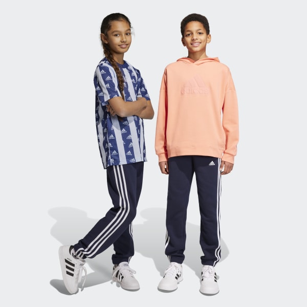 adidas Essentials 3 Stripes Fleece Pants Blue adidas Belgium