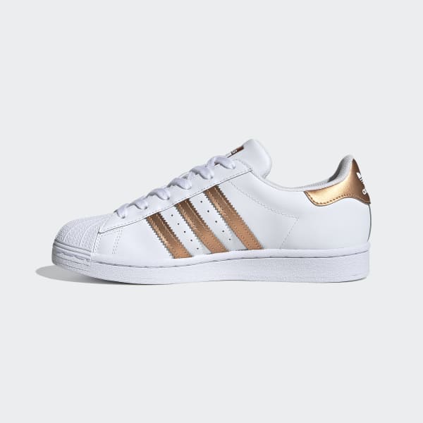 adidas superstar gold and white