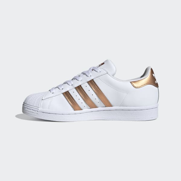 adidas originals superstar - women's white copper