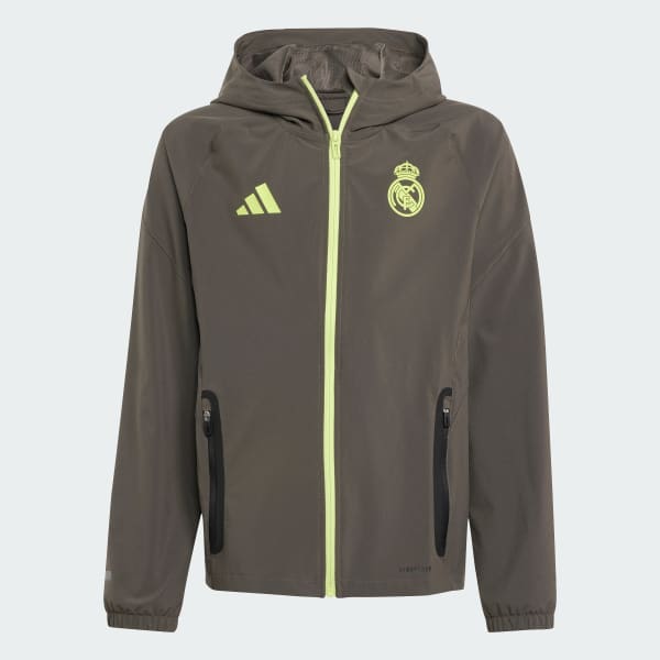 Szary Kurtka Real Madrid Tiro 25 Competition Vis Tech Travel Jacket