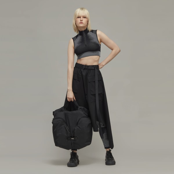 Noir Crop top en maille technique Y-3