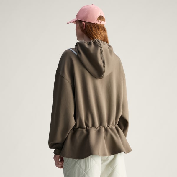 hnědá Mikina adidas By Stella McCartney Peplum