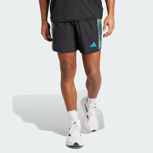 cerná Šortky Own the Run 3-Stripes