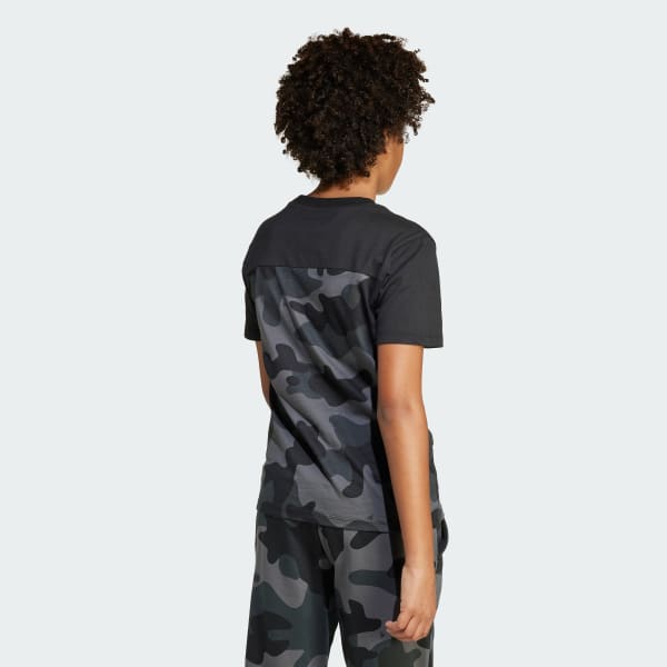 Schwarz Seasonal Essentials Camo Baumwoll-T-Shirt Kids