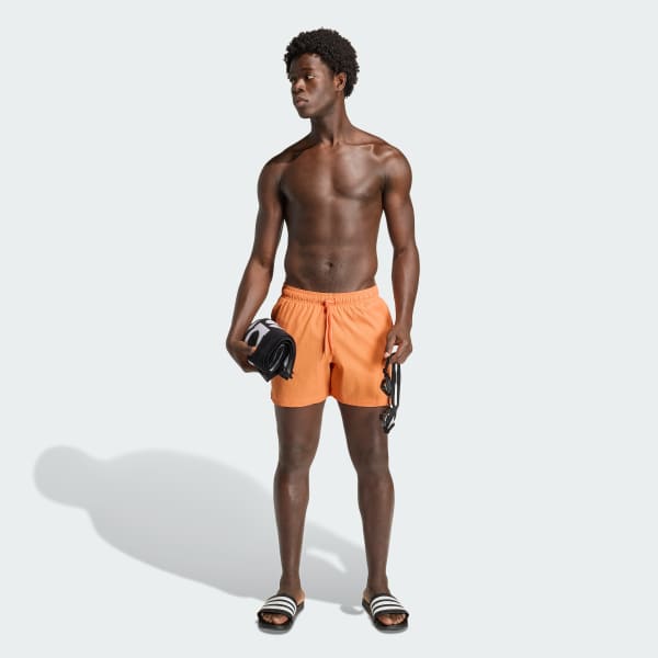 Orange ICONISEA STRETCHY SEERSUCKER SWIM SHORTS 5 INCH