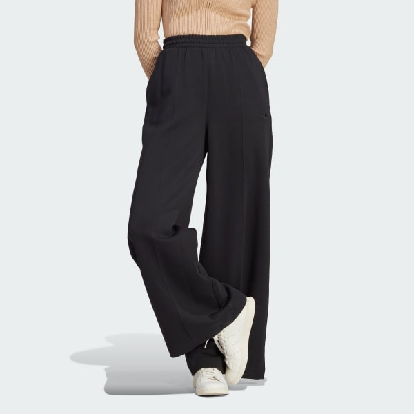 Preto Calça Pintuck Premium Essentials Wide-leg