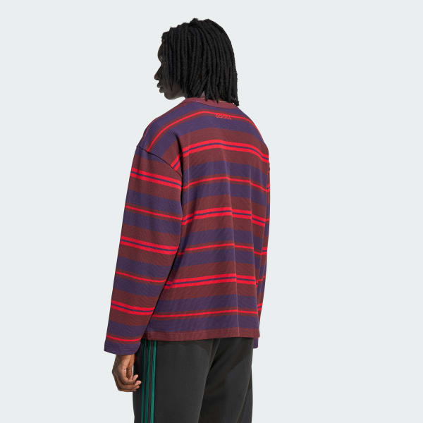 Burgundy 90s ALTERNATIVE SPORT LONG SLEEVE STRIPE WAFFLE 티