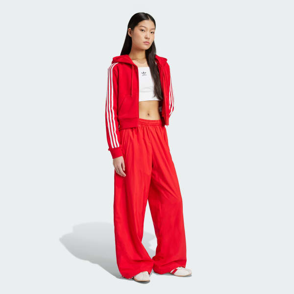 สีแดง เสื้อฮู้ดทรงสั้นสีฟอกแต่งซิปยาวเต็มตัว Adilenium Season 3