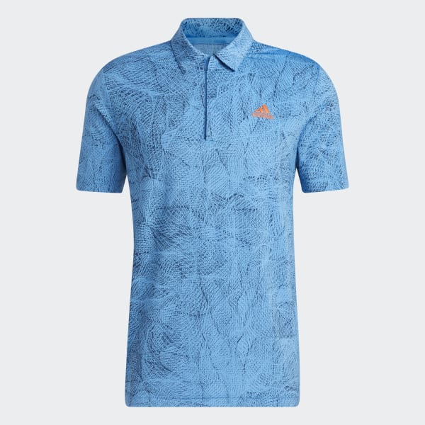 Blue Motion-Print Polo Shirt