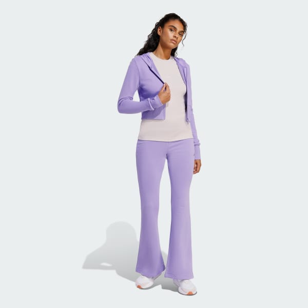 Lila Seasonal Essentials French Terry Track Top mit durchgehendem Reißverschluss