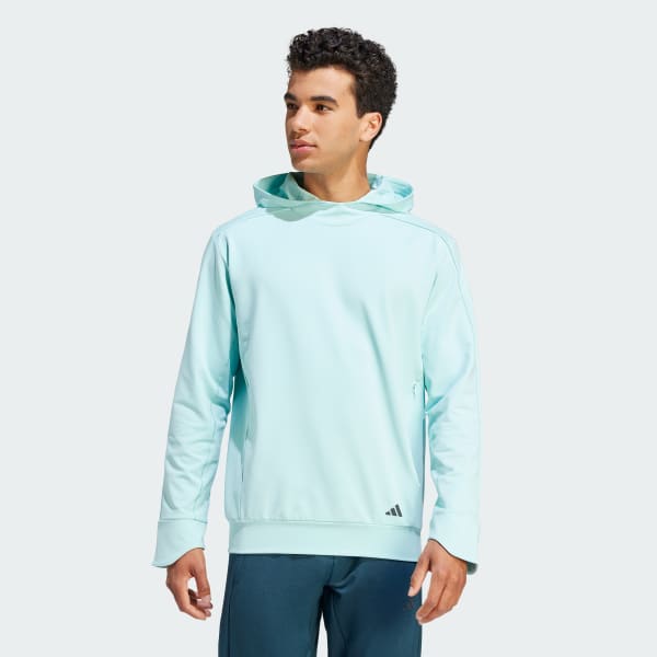 Turquesa Polera con Capucha de Entrenamiento Yoga