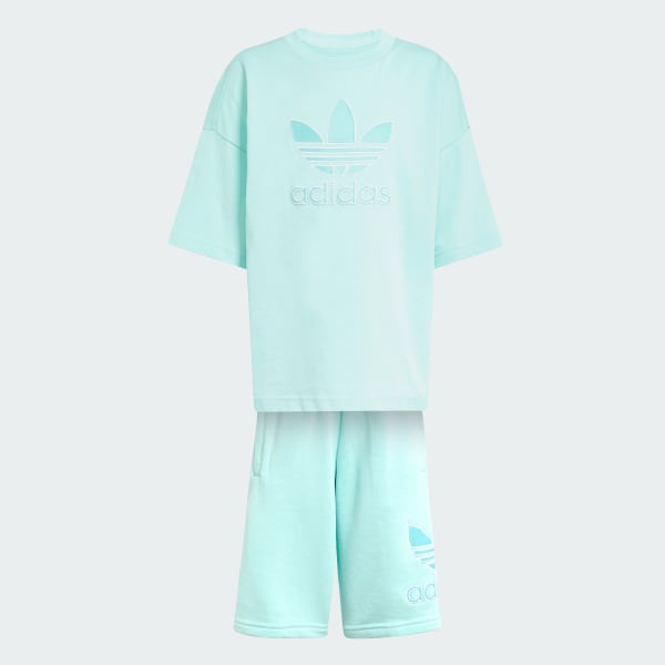 Turquesa Conjunto de Shorts y Polera