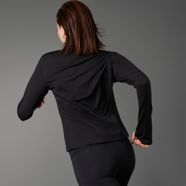 Black Ultimate Running Conquer the Elements Merino Long Sleeve Shirt
