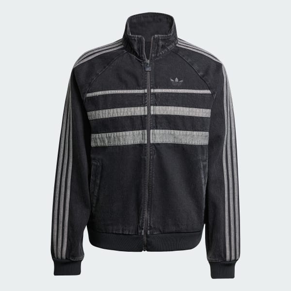 adidas デニムトラックトップ S ブラック JD3110 adidas Adicolor Denim Track Top - Black | Free Shipping with
