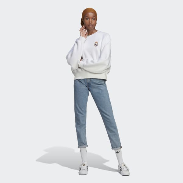 Hvit Real Madrid Essentials Trefoil Crewneck Sweatshirt BV833