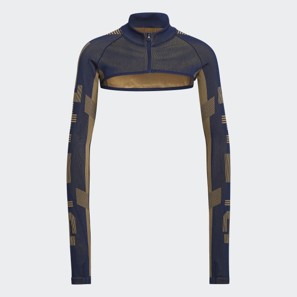 Blue adidas x Karlie Kloss Seamless Long Sleeve Knit Crop Long-sleeve Top VB733
