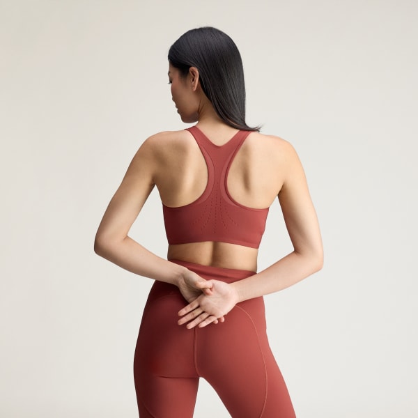 Brun adidas By Stella McCartney Power Impact tränings-bh med medelstöd
