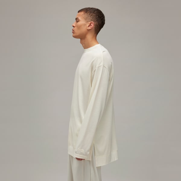 สีขาว เสื้อยืดแขนยาวพรีเมียม Y-3
