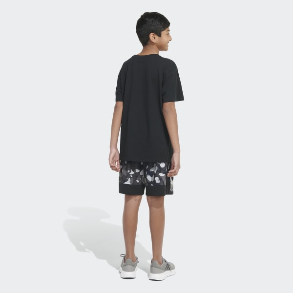 Black Core Camo Allover Print Shorts (Extended Size)