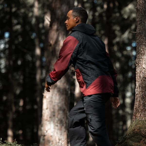 | adidas - Hybrid Rain Jacket Men\'s Hiking US | Xperior Burgundy adidas TERREX