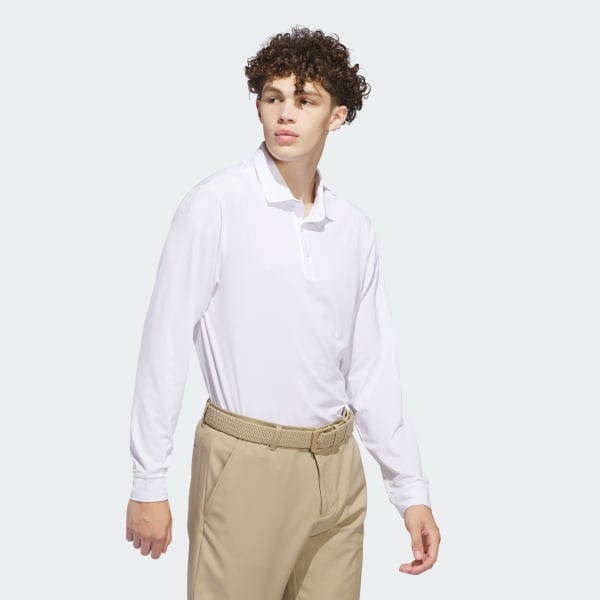 White Long Sleeve Polo Shirt