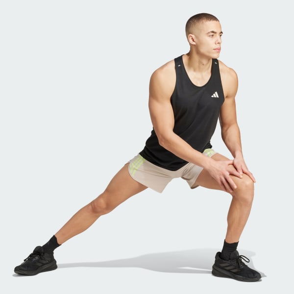 Beige Own the Run 3-Stripes Shorts