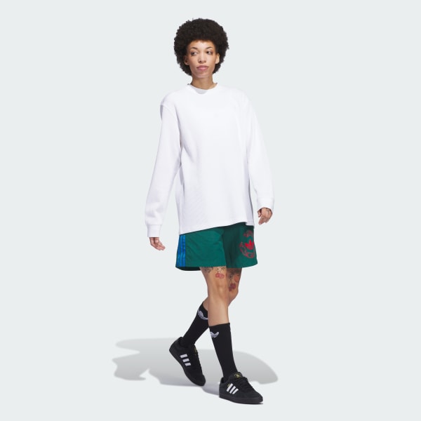 Verde Shorts para  Surf Estampados de Skateboarding (Unisex)