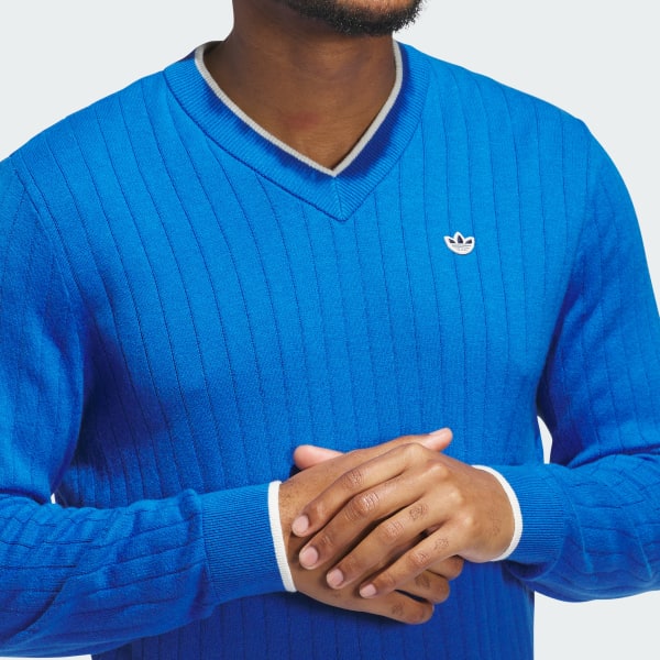 adidas Originals Cashmere Knit Sweater - Blue | Free Shipping with