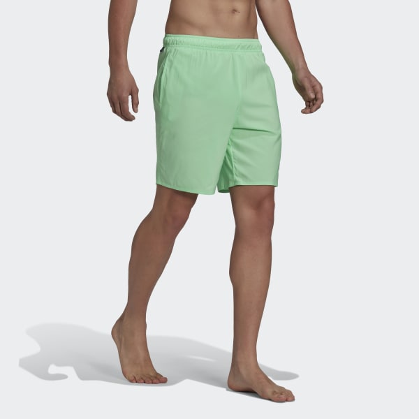 Verde Shorts de Natación Color Sólido Largo Clásico Z4546